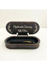 Öğretmenler Gününe Özel Tasarımlı Ahşap Kalem Kutusu