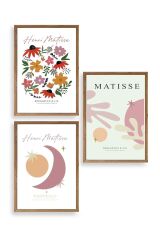 Matisse Üçlü Ahşap Çerçeveli Tablo 30 x 40