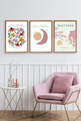 Matisse Üçlü Ahşap Çerçeveli Tablo 30 x 40