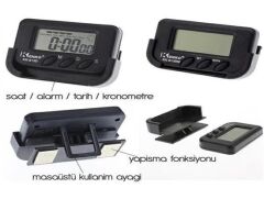 BUFFER® Ev ve Araç Tipi Dijital Saat Kronometreli Alarmlı Pilli Saat