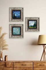 Van Gogh 3 lü Set Çerçeveli Taş Tablo 20 cm