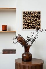 Leopar Deseni Ahşap Çerçeveli Tablo 50 x 50