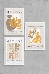 Matisse Üçlü Ahşap Çerçeveli Tablo 30 x 40