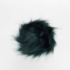 Loren Kırçıllı Koyu Yeşil Tüylü Ponpon