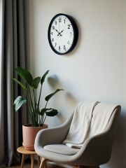 Zentime 36 Cm Siyah Dekoratif Duvar Saati