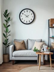 Zentime 36 Cm Siyah Dekoratif Duvar Saati