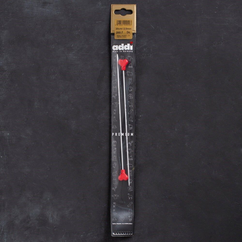 Addi Kalpli 2mm 20cm Klasik Alüminyum Örgü Şişi -