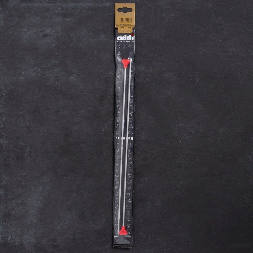 Addi Kalpli 3mm 35cm Klasik Alüminyum Örgü Şişi -