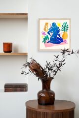 Kadın Ahşap Çerçeveli Tablo 50 x 50