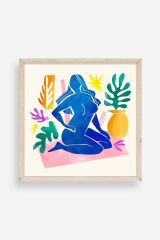 Kadın Ahşap Çerçeveli Tablo 50 x 50