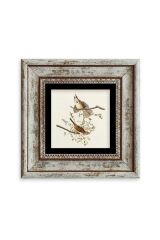 Yabani Dal Serçe Çerçeveli Taş Tablo 20 cm