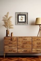 Yabani Dal Serçe Çerçeveli Taş Tablo 20 cm