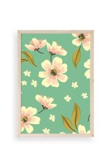 Çiçekler Ahşap Çerçeveli Tablo 50 x 70