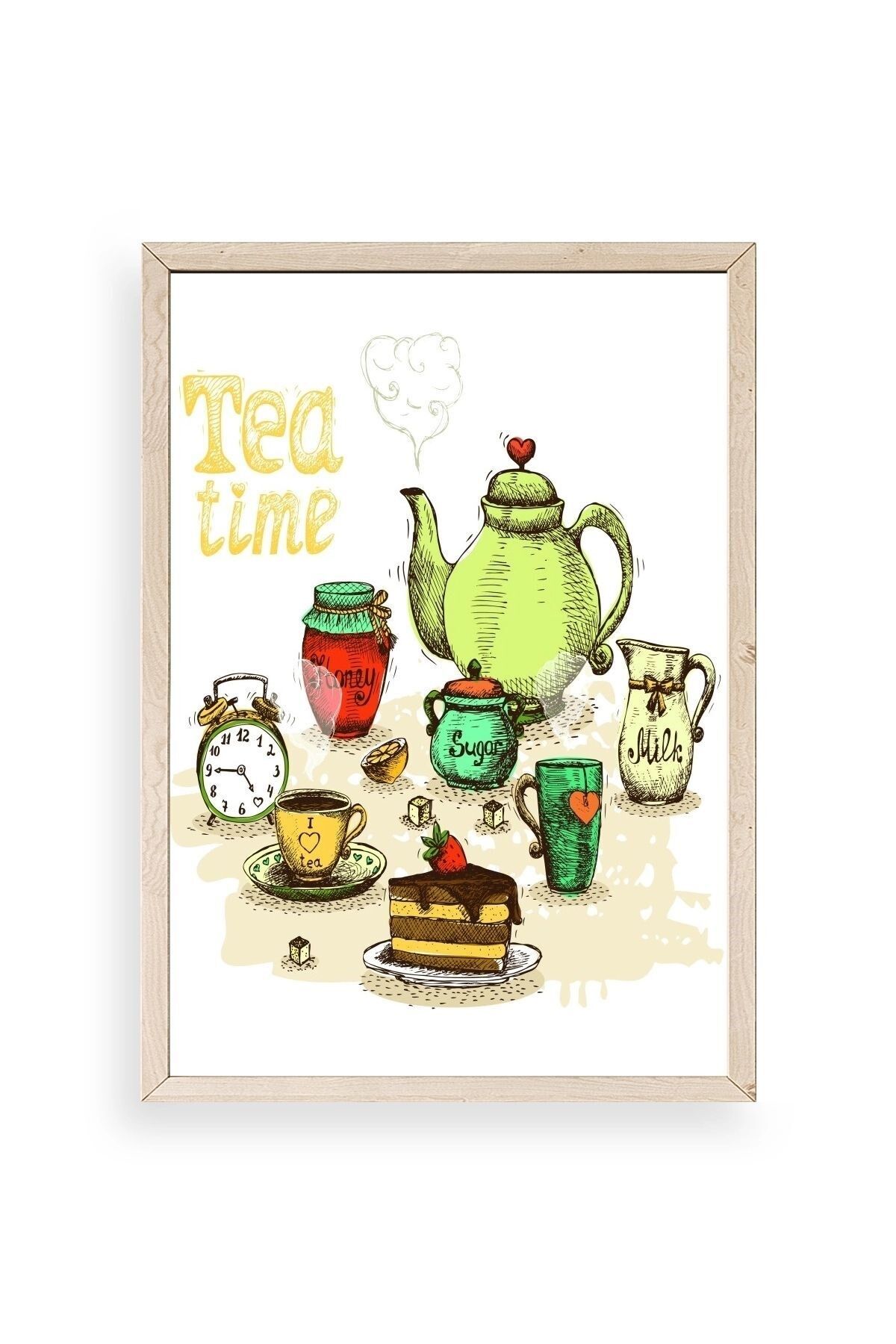 Çay Vakti Ahşap Çerçeveli Tablo 17 x 23