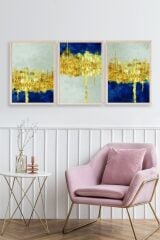 Ünlü Tablolar Üçlü Ahşap Çerçeveli Tablo 50 x 70