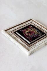 Soyut Çalışma Çerçeveli Taş Tablo , Çerçeveli Taş Duvar Dekoru-enkcrcvtbl-00104 20 cm