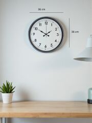 Zentime 36 Cm Gri Dekoratif Duvar Saati