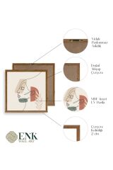 Kadın Ahşap Çerçeveli Tablo 50 x 50