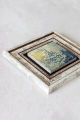 Hat Yazılı Çerçeveli Taş Tablo , Çerçeveli Taş Duvar Dekoru-enkcrcvtbl-00136 20 cm