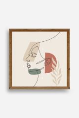 Kadın Ahşap Çerçeveli Tablo 50 x 50