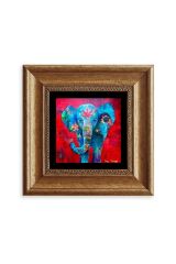 Fil Çerçeveli Taş Tablo 20 cm