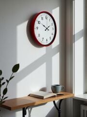 Zentime 36 Cm Kırmızı Dekoratif Duvar Saati