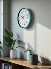 Zentime 36 Cm Turkuaz Dekoratif Duvar Saati