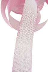Tafta Dantel Görünümlü Kurdele Pembe 25 mm 1 Metre