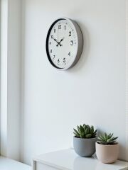 Zentime 36 Cm Beyaz Dekoratif Duvar Saati