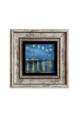 Yıldızlı Gece Çerçeveli Taş Tablo 20 cm