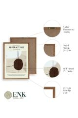 Soyut Sanat Üçlü Ahşap Çerçeveli Tablo 50 x 70