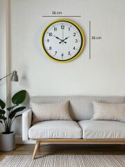 Zentime 36 Cm Sarı Dekoratif Duvar Saati