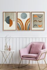 Manzara Üçlü Ahşap Çerçeveli Tablo 17 x 23