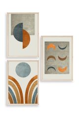 Manzara Üçlü Ahşap Çerçeveli Tablo 30 x 42