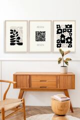 Modern Üçlü Ahşap Çerçeveli Tablo 50 x 70