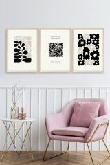 Modern Üçlü Ahşap Çerçeveli Tablo 50 x 70