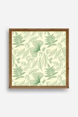 Yaprak Ahşap Çerçeveli Tablo 50 x 50