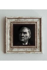 Atatürk Portre Çerçeveli Taş Tablo , Çerçeveli Taş Duvar Dekoru 20 cm