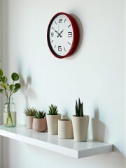 Zentime 36 Cm Kırmızı Dekoratif Duvar Saati