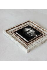 Atatürk Portre Çerçeveli Taş Tablo , Çerçeveli Taş Duvar Dekoru 20 cm