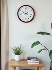 Zentime 36 Cm Kırmızı Dekoratif Duvar Saati