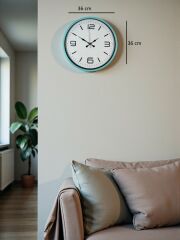 Zentime 36 Cm Turkuaz Dekoratif Duvar Saati