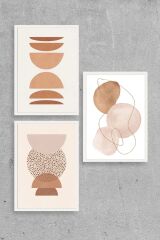 Modern Üçlü Ahşap Çerçeveli Tablo 40 x 60