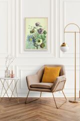 Çiçekler Ahşap Çerçeveli Tablo 30 x 42