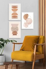 Modern Üçlü Ahşap Çerçeveli Tablo 30 x 40