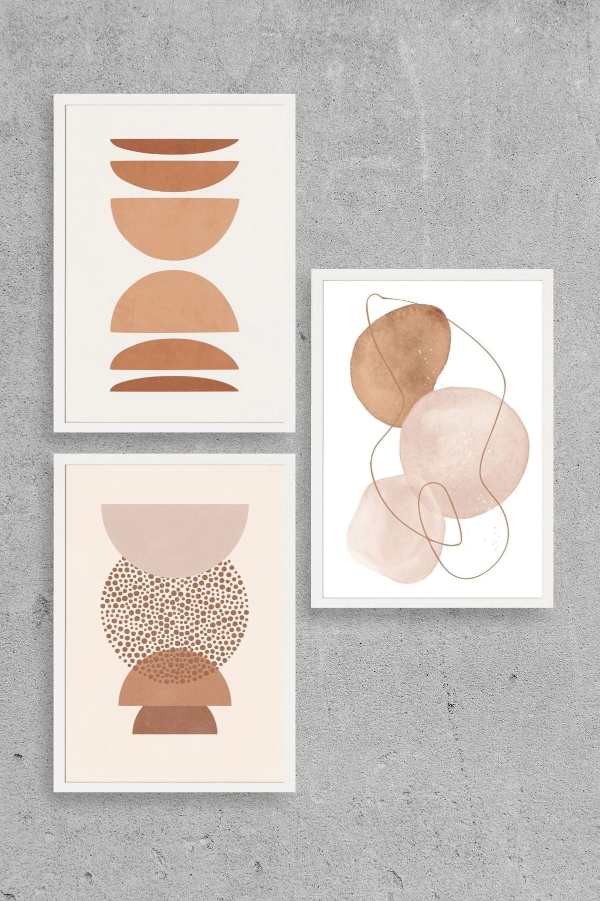 Modern Üçlü Ahşap Çerçeveli Tablo 30 x 40