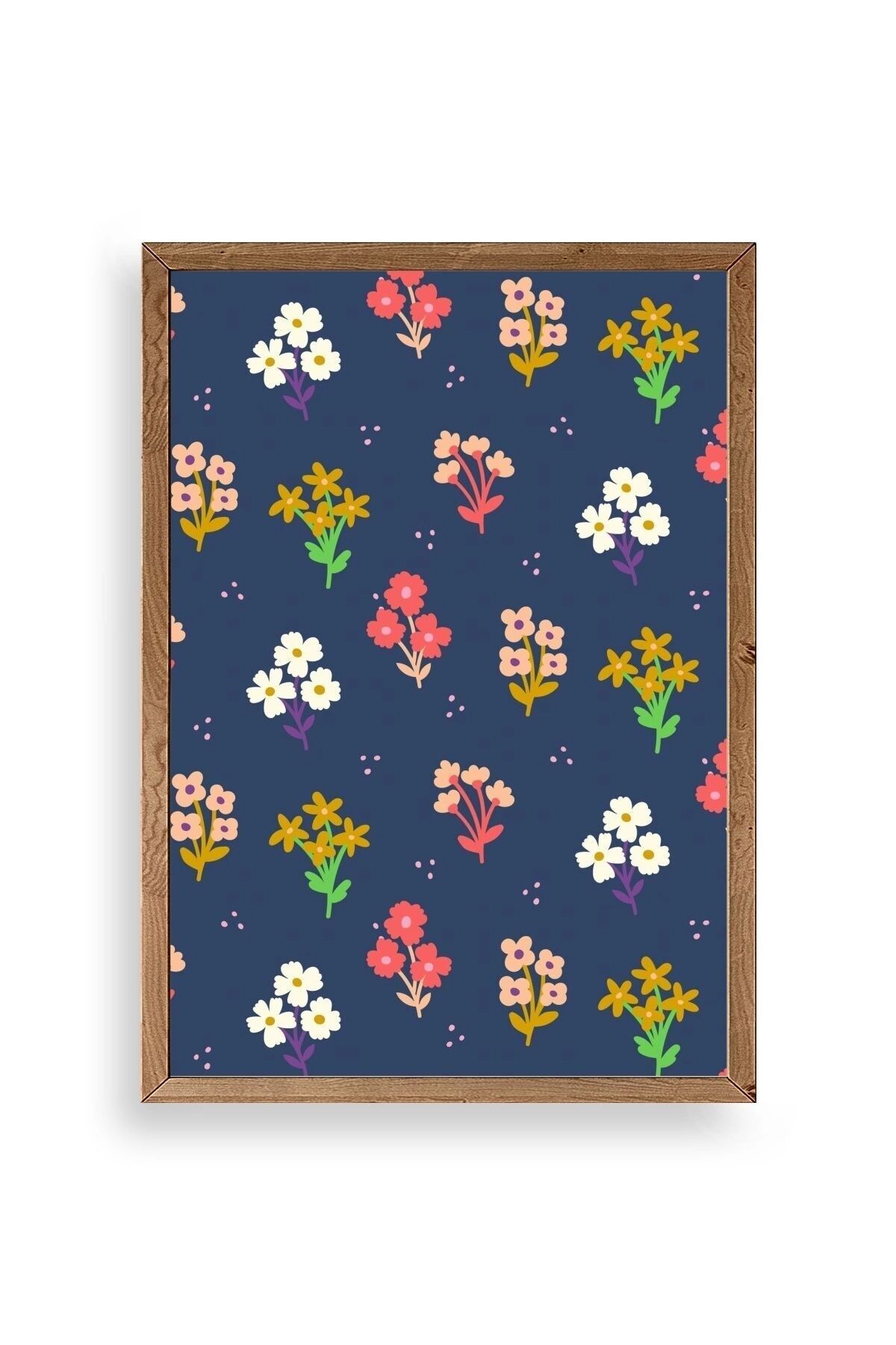 Çiçek Ahşap Çerçeveli Tablo 50 x 70