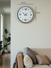 Zentime 36 Cm Krem Dekoratif Duvar Saati