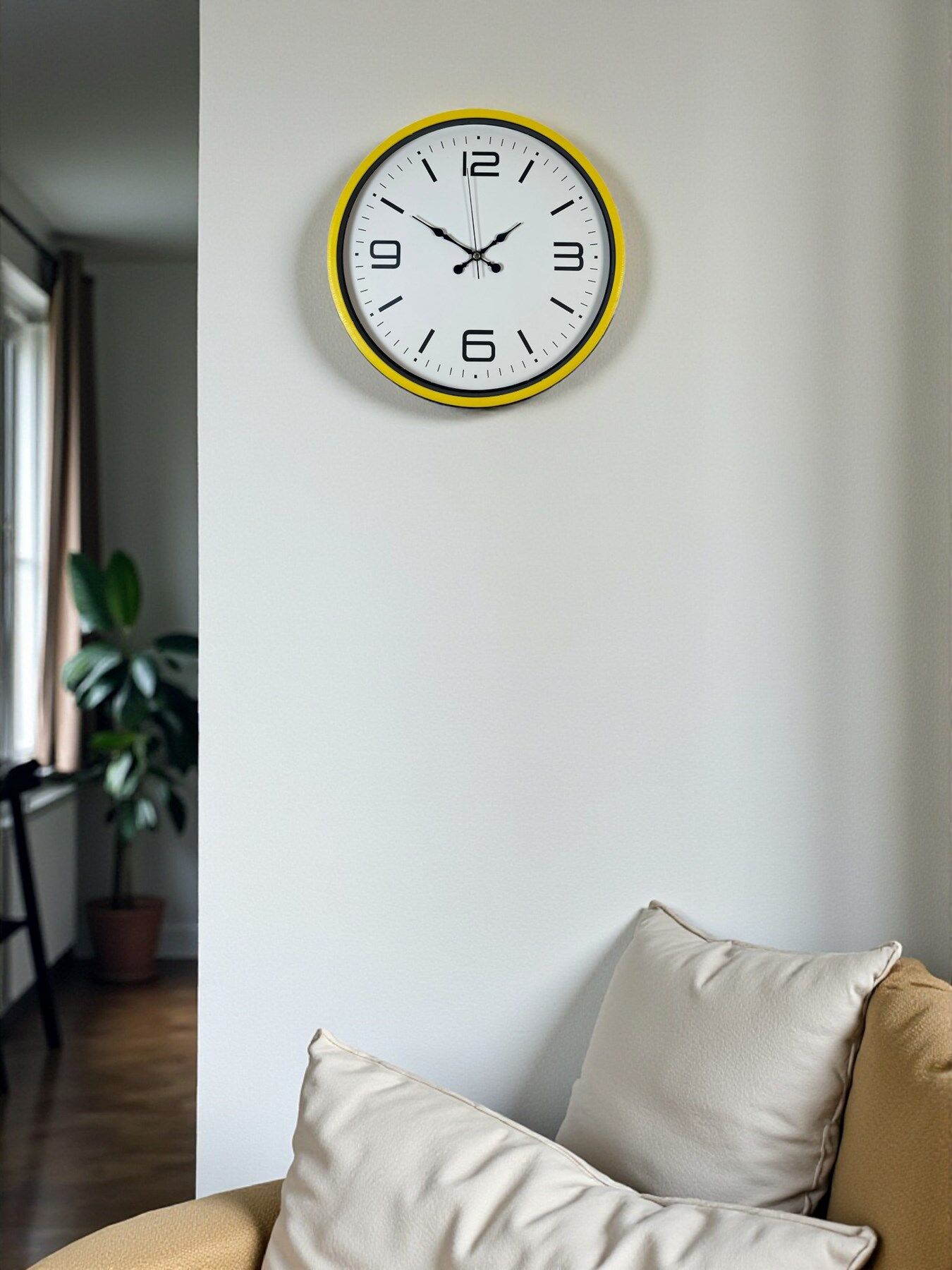 Zentime 36 Cm Sarı Dekoratif Duvar Saati