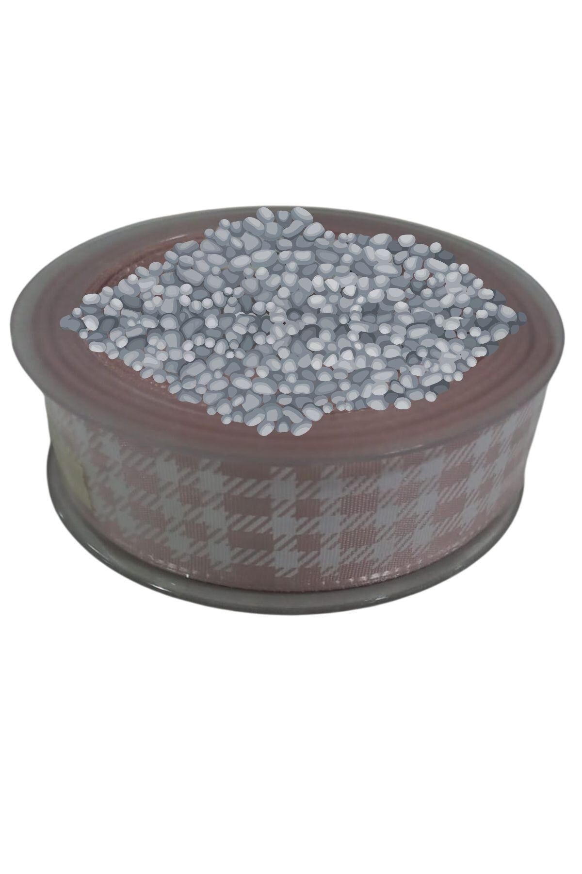 Tafta Ekoseli Kurdele 25 mm Pudra 10 Metre